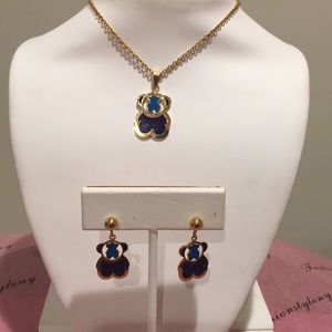 Gold tone Necklace and Earring Set